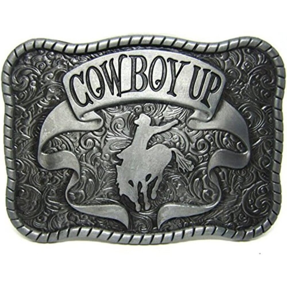 ❤️ Western Cowboy Ladies Boots Belt Buckle Vintage Oval Belt Buckle Silver